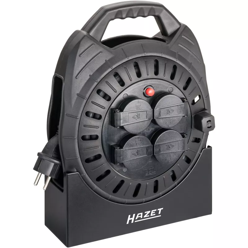 Avvolgicavo Hazet 161N-3D, 10,00 m cavo, nero, prolunga elettrica portatile