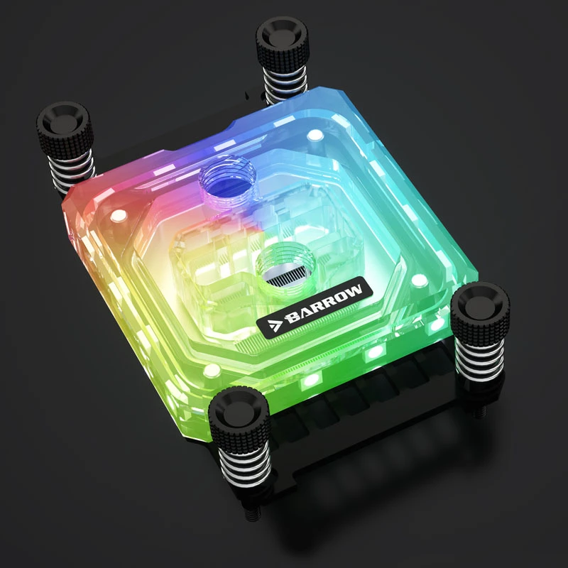 Waterblock Brimarex BARROWCH LTYK3A-04 V2 per socket AMD AM4/AM5, acrilico, nero
