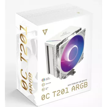 Dissipatore CPU ad aria MODECOM Volcano 0C T201 ARGB 12 cm bianco