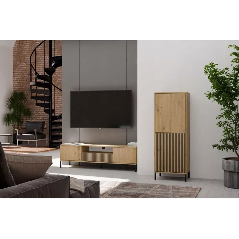 KAMARO 2DK stretto/GŁ rovere ARTISAN VETRINA