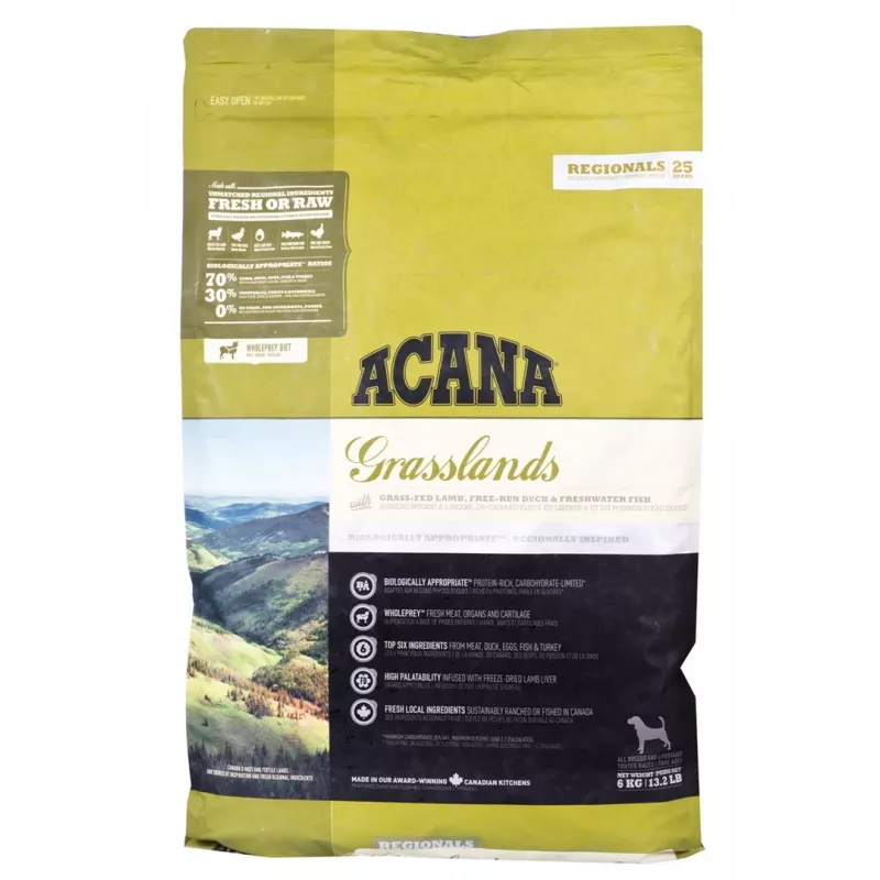 ACANA Highest protein Grasslands Dog - Crocchette per cani - 6 kg