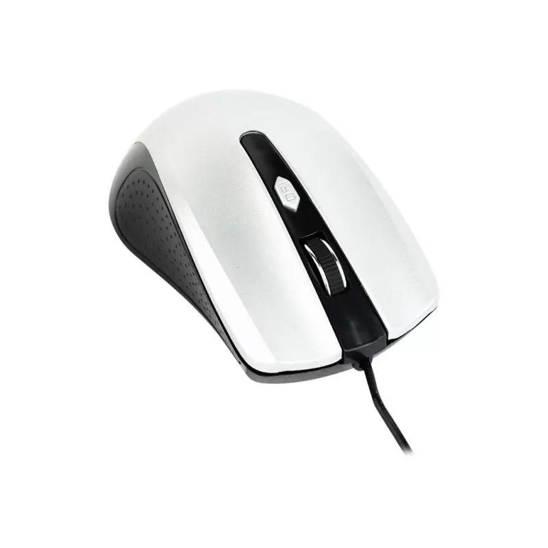 Mouse ottico ambidestro con filo GEMBIRD MUS-4B-01-BS, USB Type-A, 1200 DPI, 4 tasti, nero/argento