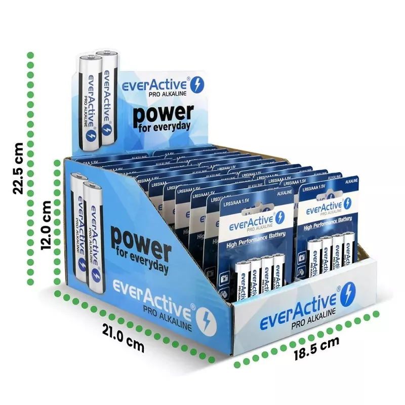 Batterie alcaline everActive AAA LR034BLPADIS – confezione da 96 pz.