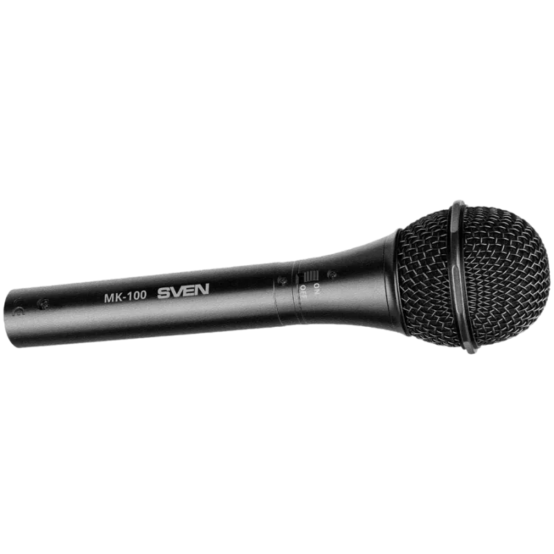 Microfono SVEN MK-100 (con cavo, dinamico, metallo, cavo 4,0 m, jack 6,3/3,5 mm, cardioide, nero)