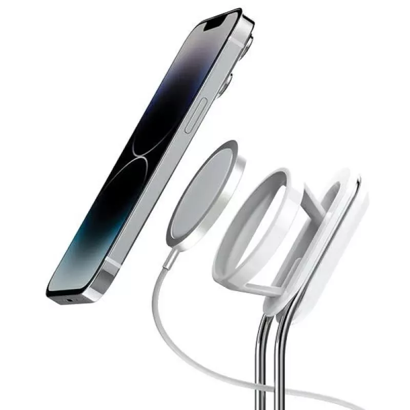 Supporto per telefono SODI SIM-300 argento MagSafe – supporto da scrivania per iPhone compatibile MagSafe
