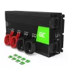 Inverter per auto Green Cell INV21 6000 W, 24V DC-AC, uscita 230V, 2x USB PD, raffreddamento attivo, connettori DC rimovibili, nero