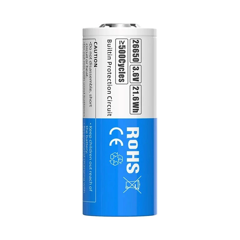Batteria ricaricabile 26650 3,6V Li-Ion 6000 mAh