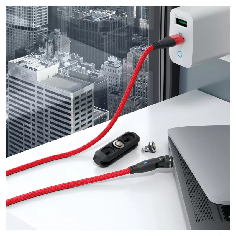 Cavo USB RealPower MagneticCharge 100 1 m USB-C rosso ricarica rapida