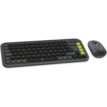 Logitech POP ICON COMBO Swiss, grafite/verde, Bluetooth, Swiss, 920-013275