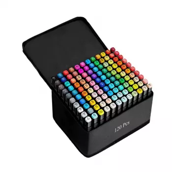Set pennarelli alcolici Extralink 120 colori doppia punta