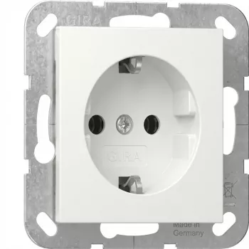 gira Presa SCHUKO System 55 bianco puro modello 418803 — presa con contatto di terra da incasso