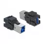 Modulo Keystone DeLOCK 86395 piatto nero USB A