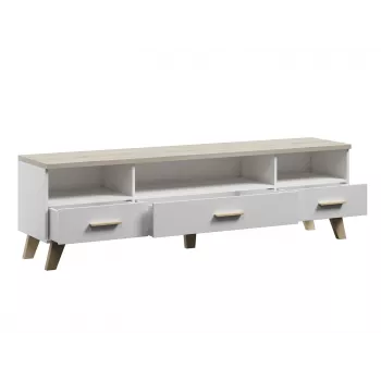 Cama supporto TV LOTTA 180cm bianco + rovere sonoma