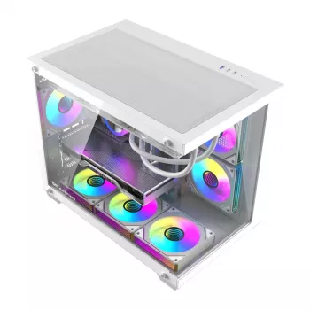 Case per computer DarkFlash B275 PRO (bianco) con 6 ventole
