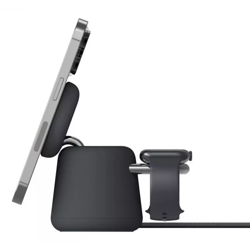 Caricatore wireless Belkin WIZ027VFH36 2‑in‑1 magnetico Qi2 15W per iPhone e Apple Watch