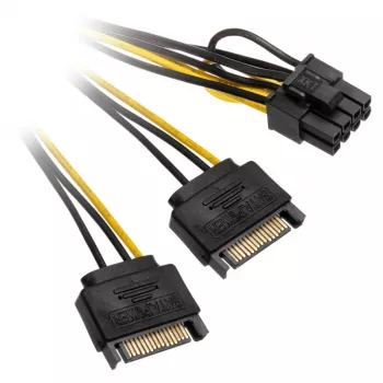 Adattatore da 2x 15 pin SATA a 1x 6 pin PCIe - adattatore - digitale/dati (AK-CBPW19-15)