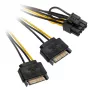 Adattatore da 2x 15 pin SATA a 1x 6 pin PCIe - adattatore - digitale/dati (AK-CBPW19-15)