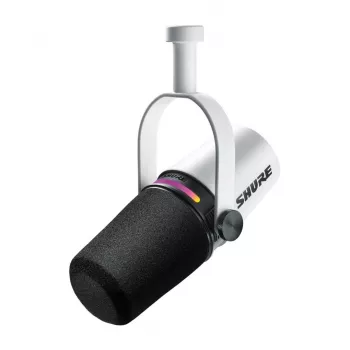 Shure MV7+-W - microfono da tavolo/voce con connessione XLR/USB-C, bianco