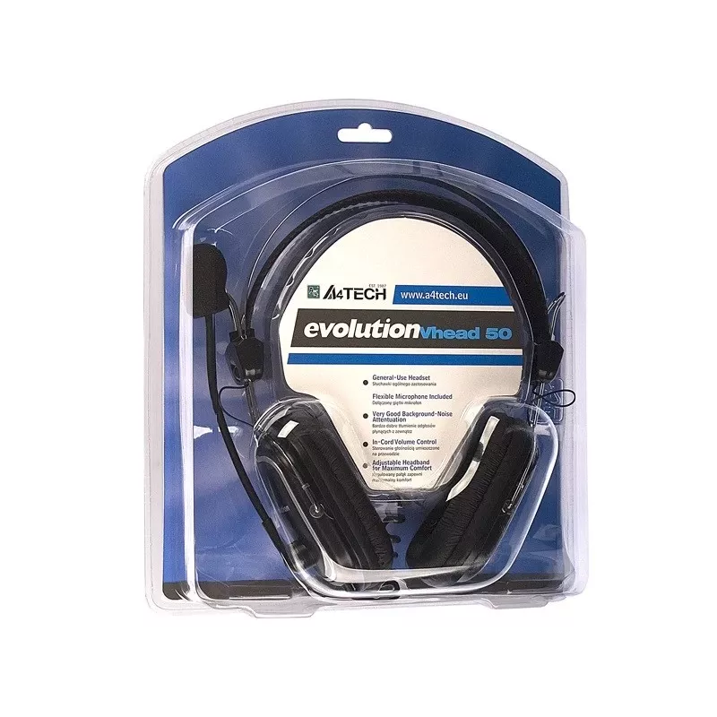 A4Tech EVO Vhead 50 cuffie con archetto nere