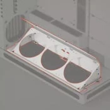 Supporto ventole inferiore angolare HAVN HS 420 bianco — supporto di montaggio ventole per installazione nella parte inferiore del case