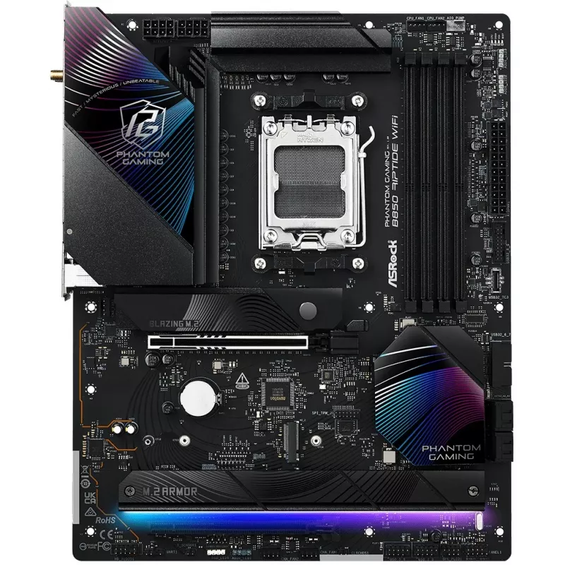 Scheda madre ASRock Phantom Gaming B850 Riptide WiFi — AMD B850, socket AM5, ATX, DDR5, 4x M.2, Wi-Fi 7, LAN 2.5Gb