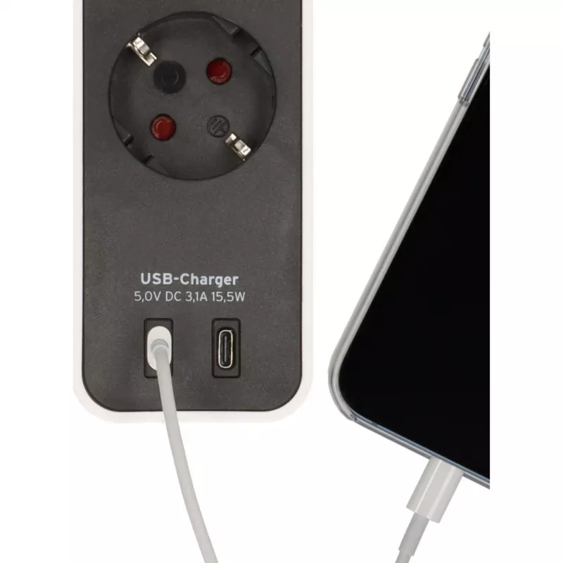 Prolunga elettrica Brennenstuhl 1153240126 1,5 m 4 uscite AC per interni nero bianco