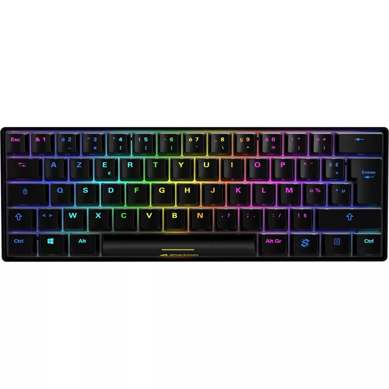 Sharkoon SGK50 S4 tastiera da gaming USB AZERTY francese nera 60% RGB LED