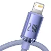 Cavo Baseus Crystal Shine USB a Lightning, 2,4A, 2m (viola)