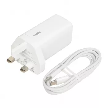 iBOX C-65 bianco, caricabatterie universale GaN 65W spina UK