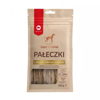 MACED Bastoncini di coniglio con mela e barbabietola rossa - premietti per cani - 100 g