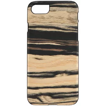 Custodia per cellulare Man and Wood per iPhone 7/8 – bianco con dettaglio in ebano nero