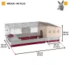 Gabbia Ferplast Krolik 140 Plus per conigli, Grigio/Rosso, L1420×P600×A500 mm, metallo/plastica