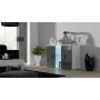 Sideboard cama meble SOHO S7, 120 cm, bianco/grigio lucido, 3 ante, 4 ripiani