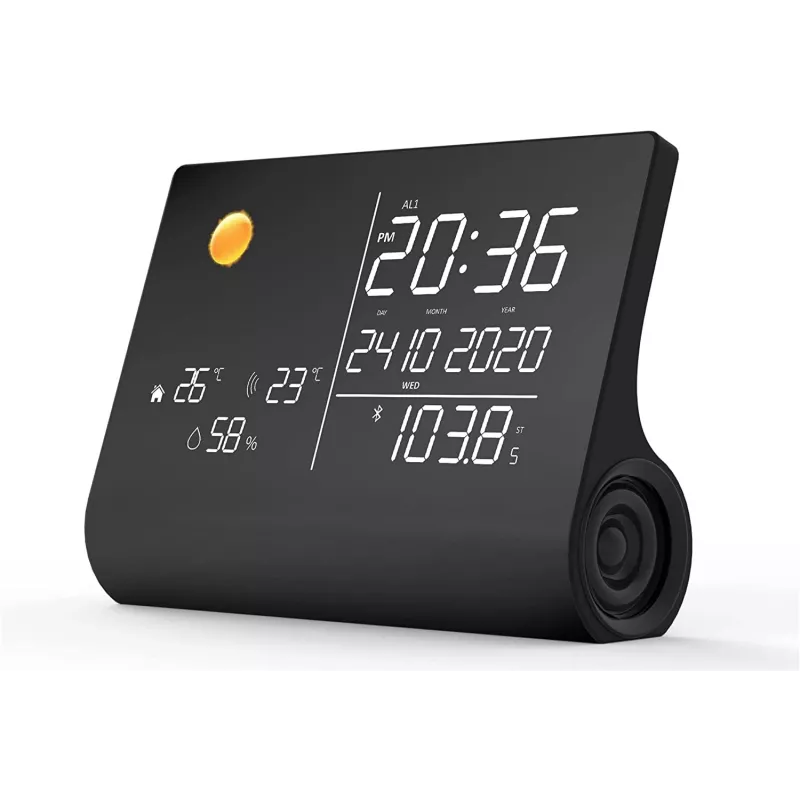 Nasa WSP1300 Black stazione meteo/altoparlante BT