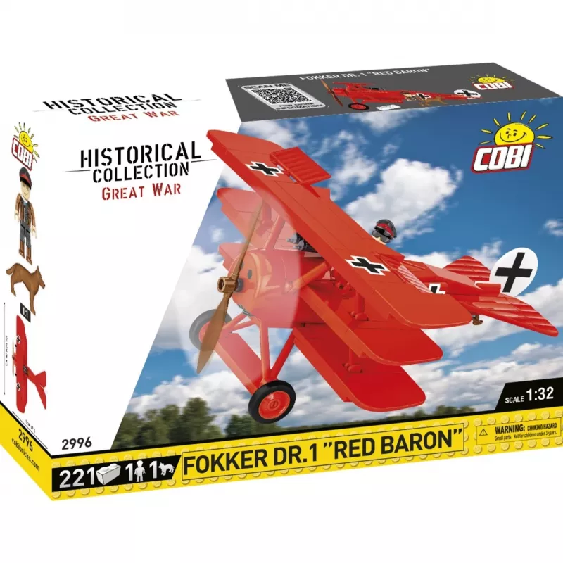 Blocks Fokker DR.1 Red Baron 221 mattoncini