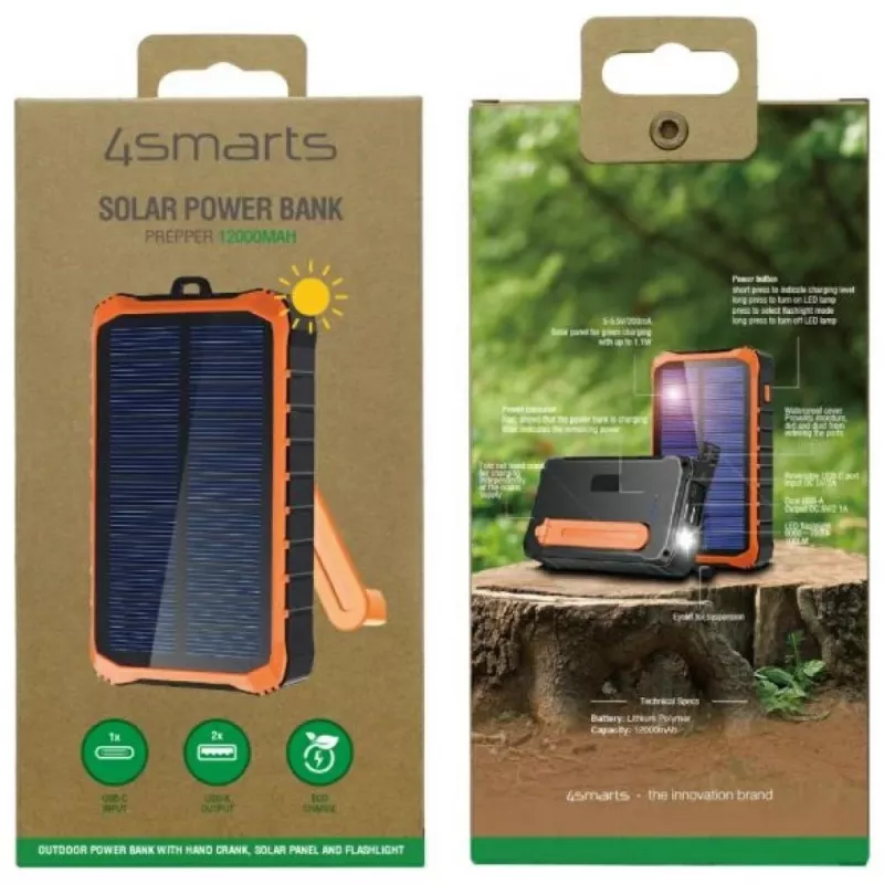Powerbank Propper Solar 12000mAh grigio