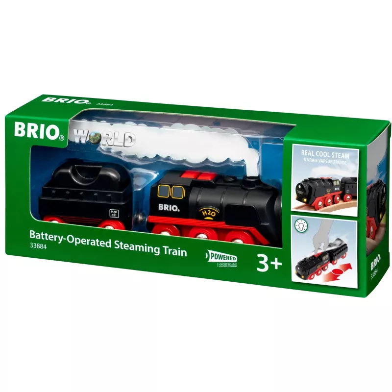 Brio locomotiva a vapore a batteria con serbatoio dell'acqua, da 3 anni