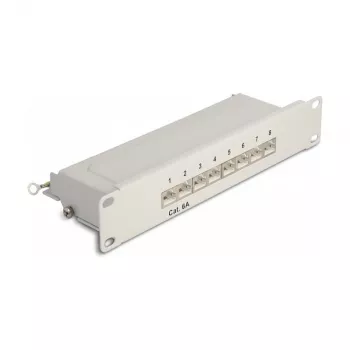 Patch panel DeLOCK 10 pollici 8 porte Cat.6A 1U grigio