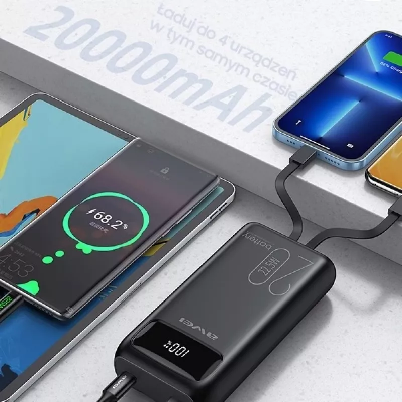 Powerbank 20000mAh P169 K 22.5W USB-C + cavo Apple