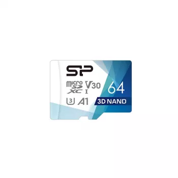 Scheda di memoria MicroSDXC Silicon Power Superior Pro 64 GB UHS-III U3 V30 100/80 MB/s con adattatore SD