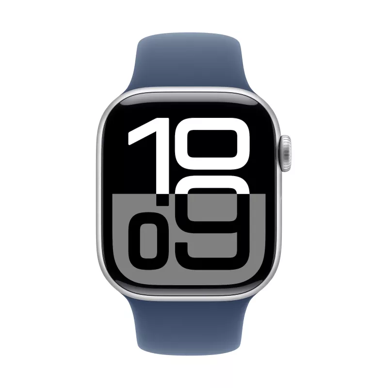 Watch Series 10 GPS 42 mm custodia in alluminio argento con cinturino Sport Denim – S/M