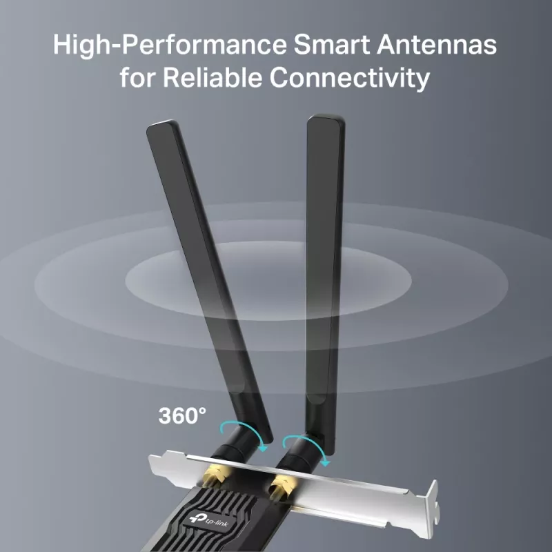 Adattatore PCIe Wi‑Fi 6 Bluetooth TP‑LINK Archer TX10E AX900 — scheda PCIe, AX900 Wi‑Fi 6, Bluetooth