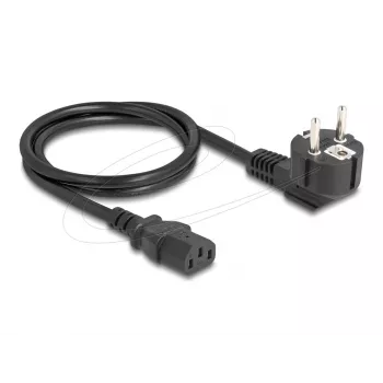 Cavo di alimentazione DELOCK CEE 7/7 (E+F) a IEC C13 90° angolare, 1 m, H05VV-F 3x1,00 mm², nero