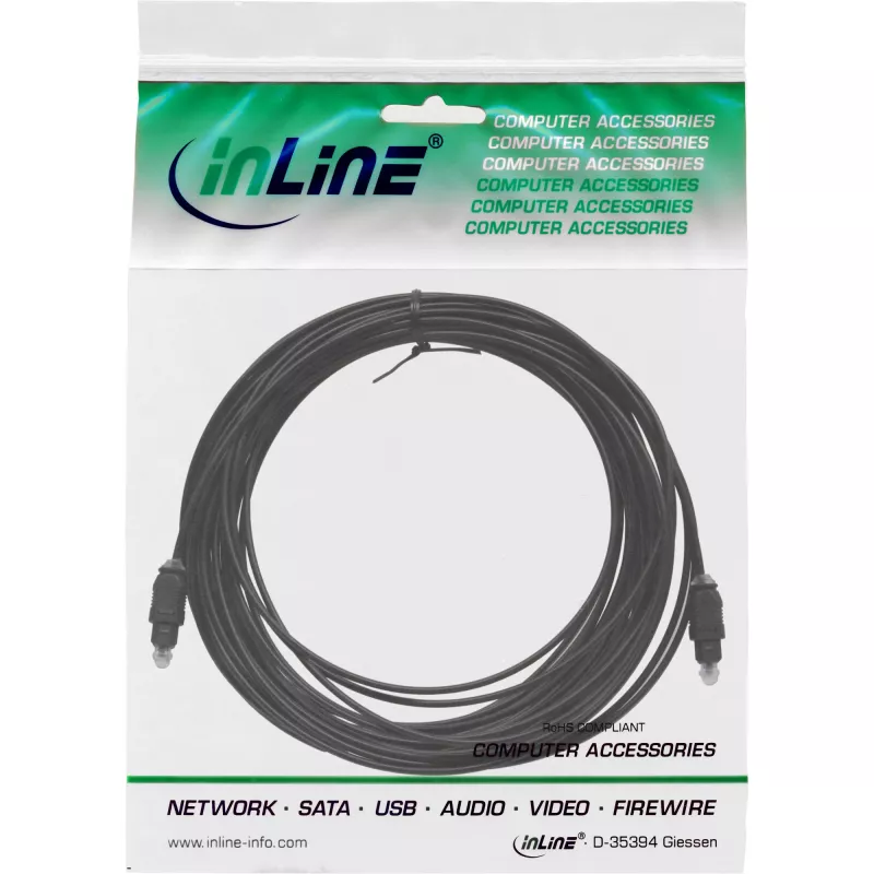 InLine Cavo audio ottico Toslink maschio/maschio, 15 m, nero (89916)
