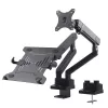 Supporto da tavolo doppio per monitor e laptop MACLEAN MC-813 per schermi 17–32 pollici, VESA 75x75/100x100