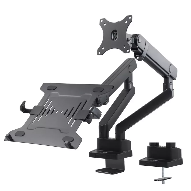 Supporto da tavolo doppio per monitor e laptop MACLEAN MC-813 per schermi 17–32 pollici, VESA 75x75/100x100