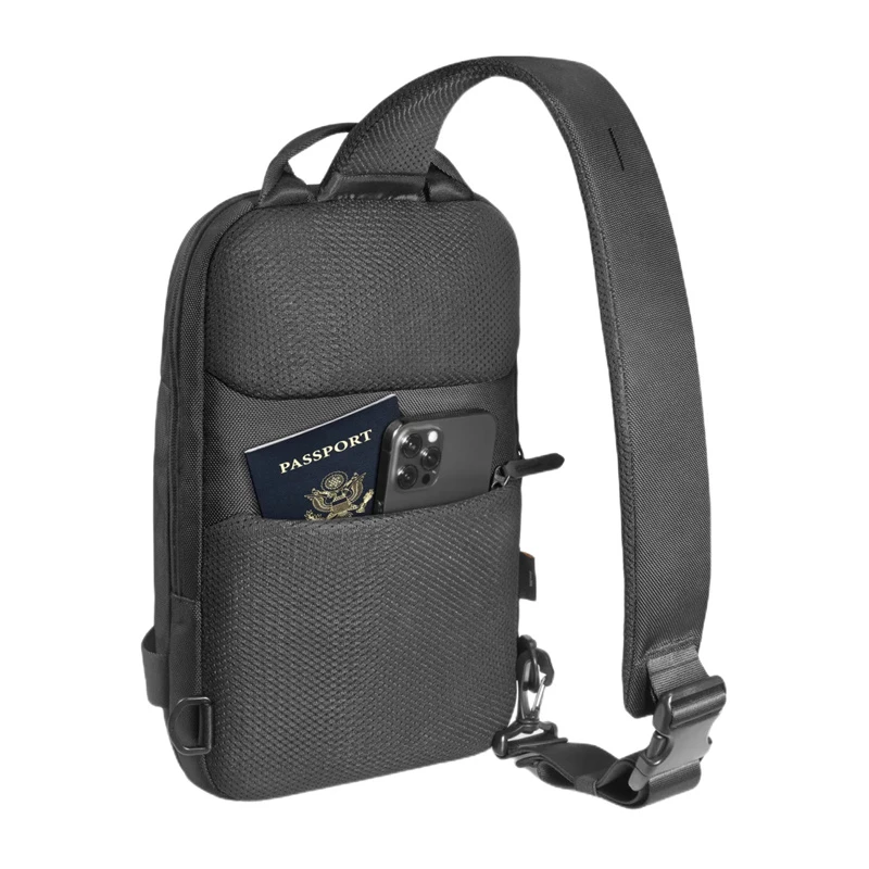 Borsa a tracolla Tomtoc Navigator-T24 S — nero, compatta per le esigenze quotidiane