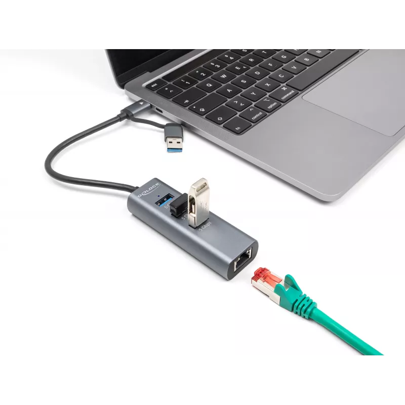 DeLOCK 64282 docking station per laptop e replicatore di porte con filo USB 3.2 Gen 1 (3.1 Gen 1) Type-C grigio (64282)