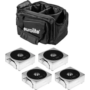 Set luci piatte 4x batteria EUROLITE 20000425 con soft bag – set da 4 proiettori piatti a batteria