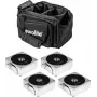 Set luci piatte 4x batteria EUROLITE 20000425 con soft bag – set da 4 proiettori piatti a batteria